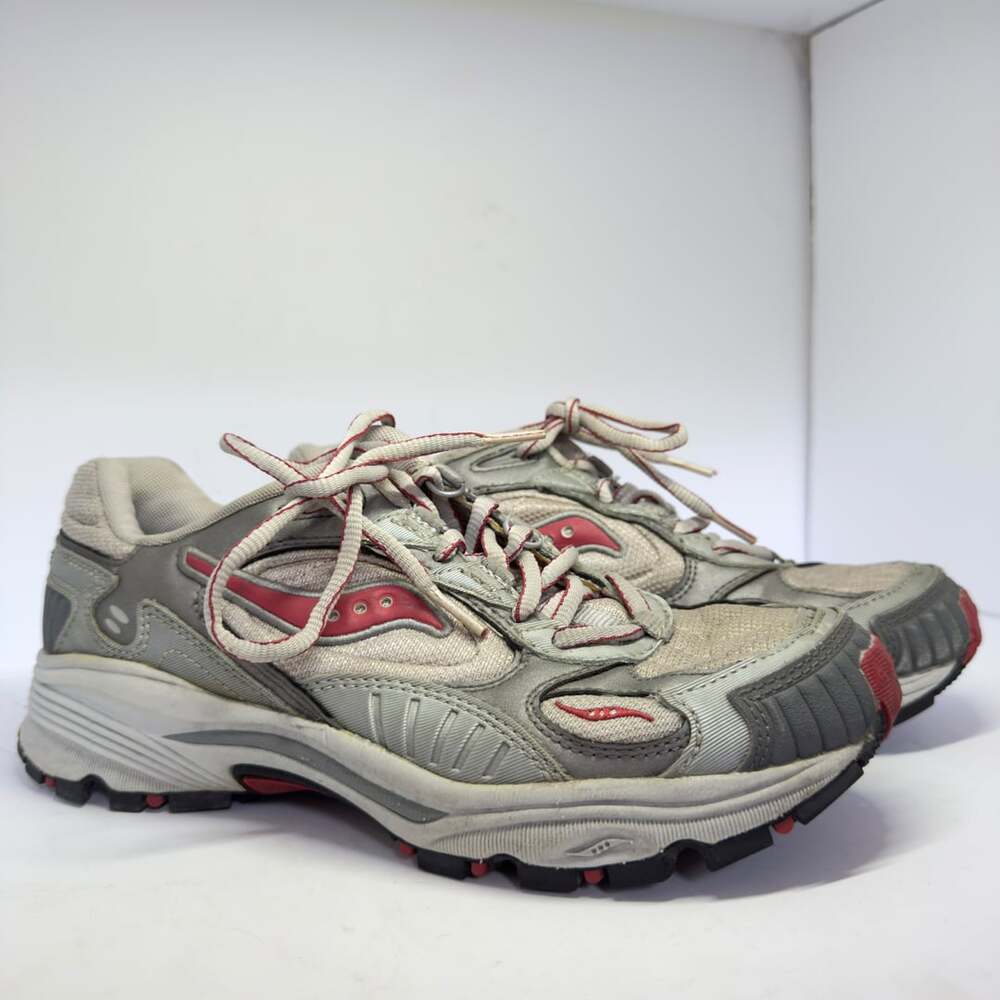 Saucony Grid TR6 Gray Red Running Shoes zs w 8.5